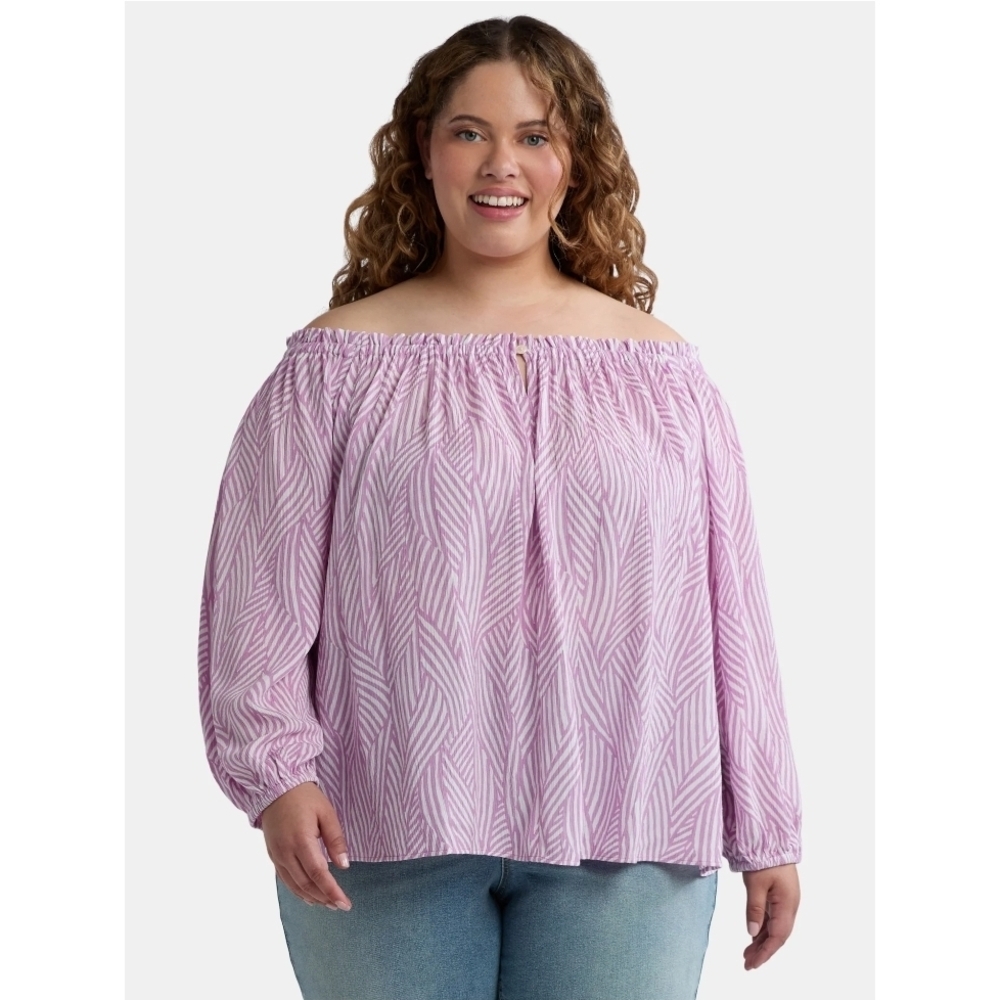 Terra & Sky Pink Smocked Long Sleeve Blouse
